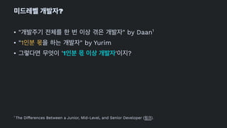 ?
• " " by Daan1
• "1 " by Yurim
• '1 ' ?
1 
The Differences Between a Junior, Mid-Level, and Senior Developer ( ).
 