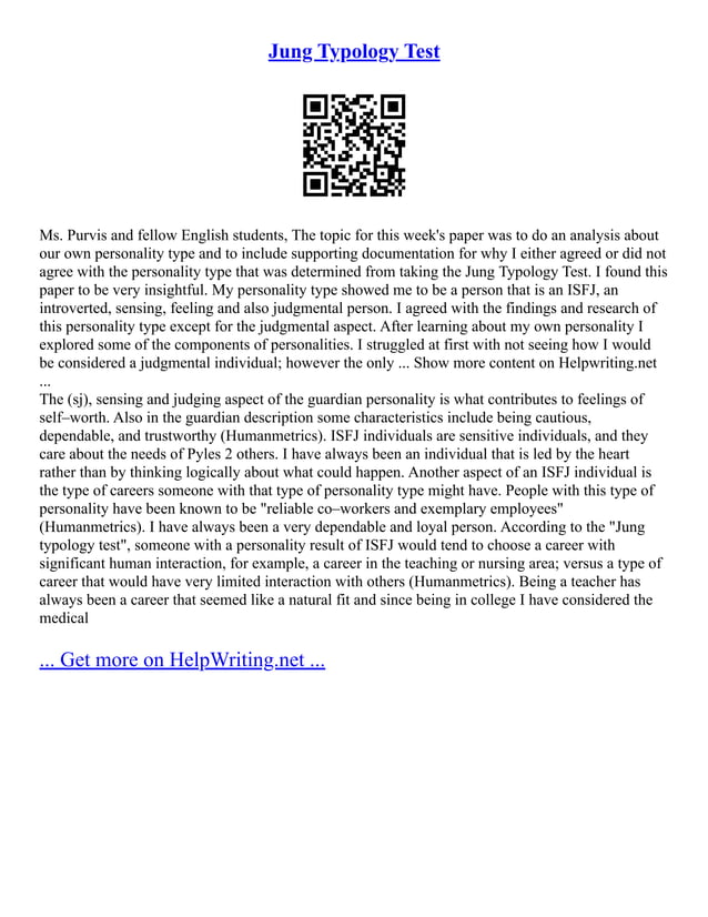 Jung Typology Test | PDF