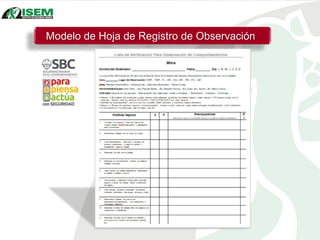 Modelo de Hoja de Registro de Observación
 