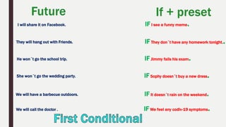 Future Simple for Reactions and First Conditional | PPTX