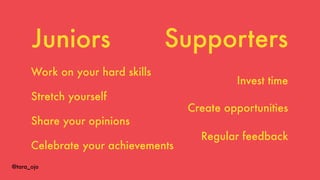 @tara_ojo
Juniors Supporters
Stretch yourself
Share your opinions
Celebrate your achievements
Create opportunities
Regular...