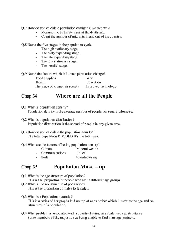 Junior Cert Geography Notes