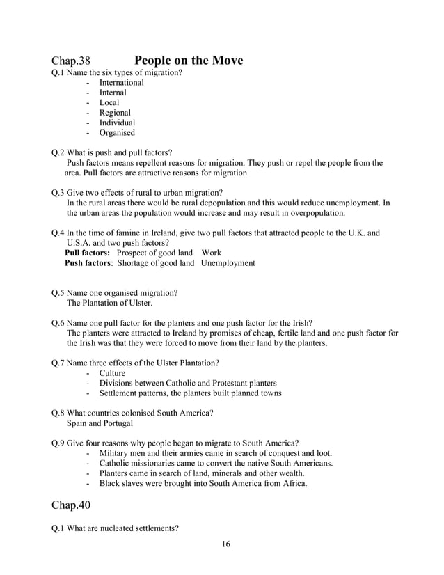 Junior Cert Geography Notes