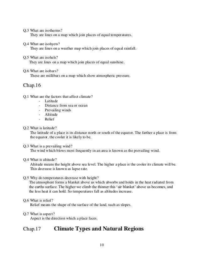 Junior Cert Geography Notes