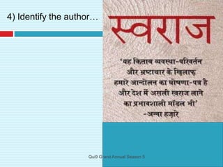 4) Identify the author…
Qui9 Grand Annual Season 5
 