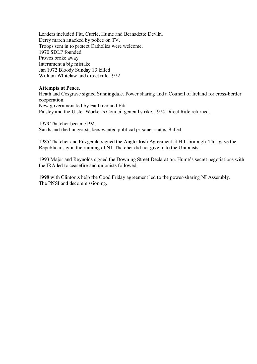 Third Year Junior Cert History Notes