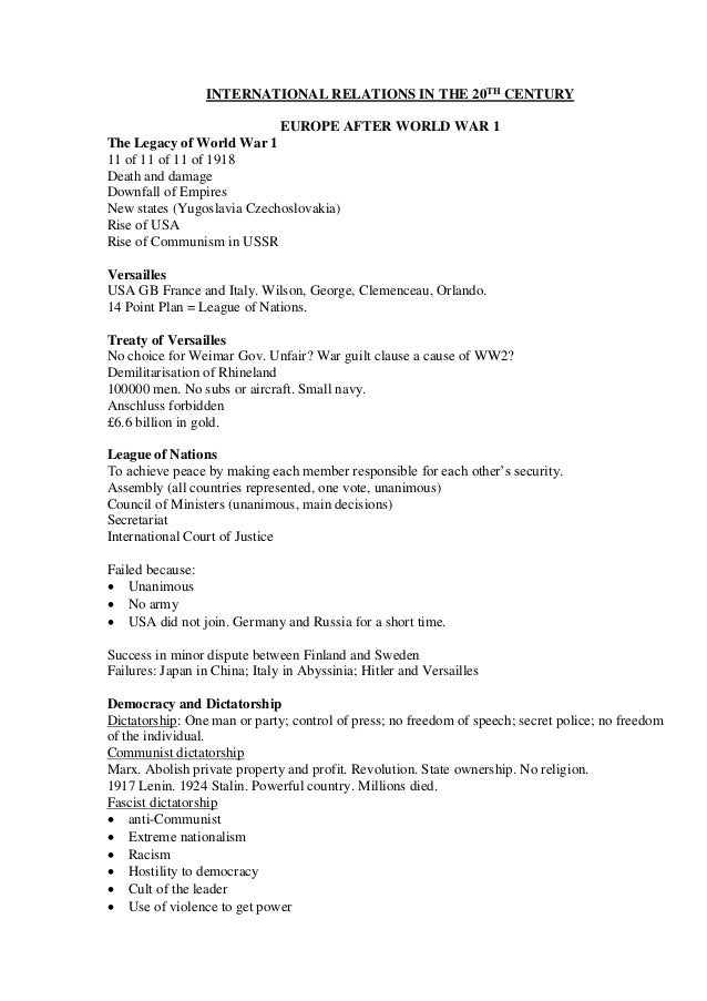 Third Year Junior Cert History Notes