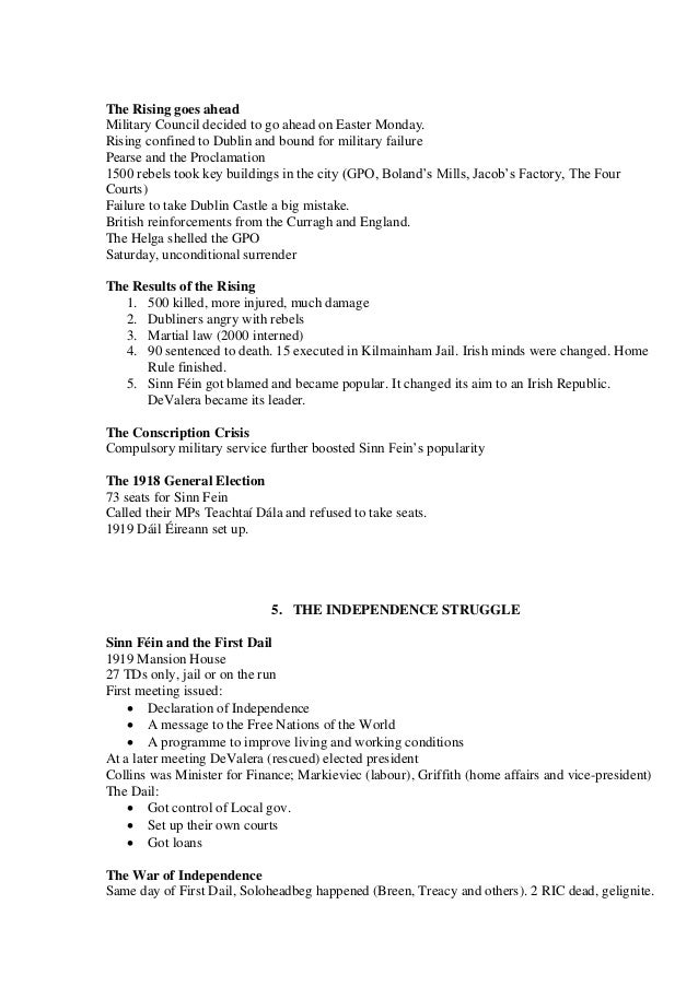 Third Year Junior Cert History Notes