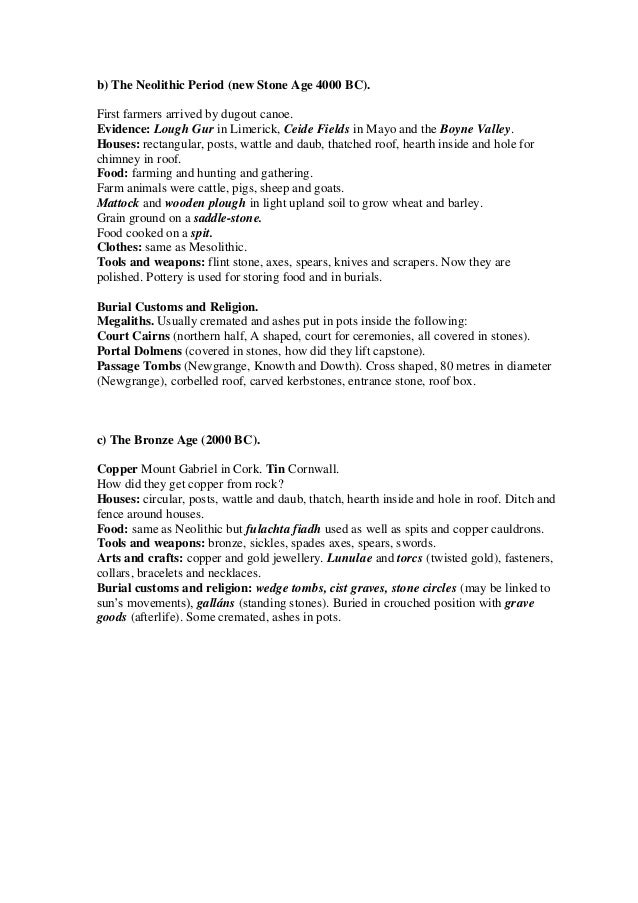 Junior Cert First Year History Notes