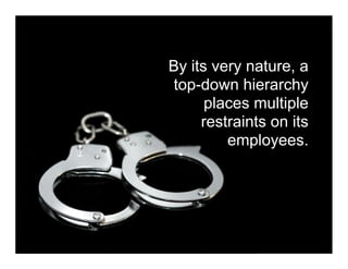 By its very nature, a
top-down hierarchy
      places multiple
     restraints on its
         employees.
 