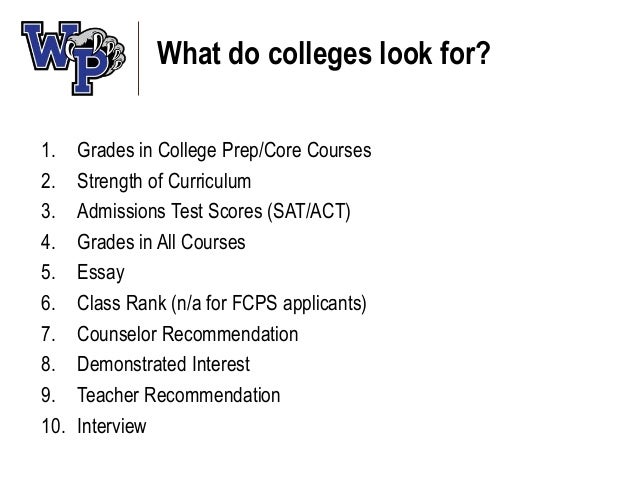 what do colleges look for