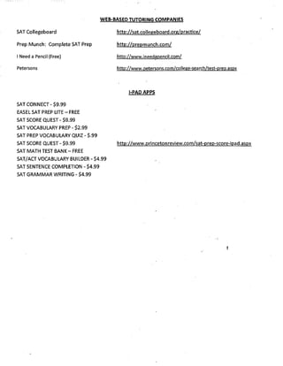 Junior Packet - Spring 2013