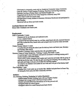 Junior Packet - Spring 2013