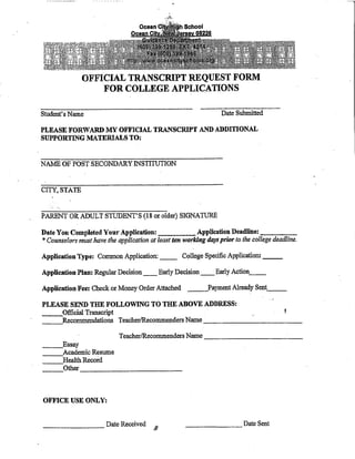 Junior Packet - Spring 2013