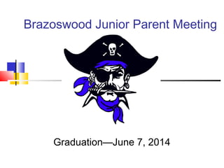 Brazoswood Junior Parent Meeting
Graduation—June 7, 2014
 