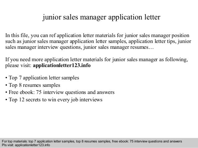 application letter to be a sales boy