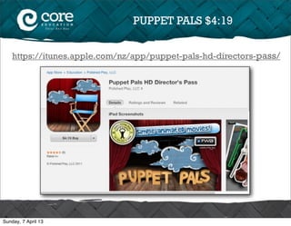 PUPPET PALS $4:19


    https://itunes.apple.com/nz/app/puppet-pals-hd-directors-pass/




Sunday, 7 April 13
 