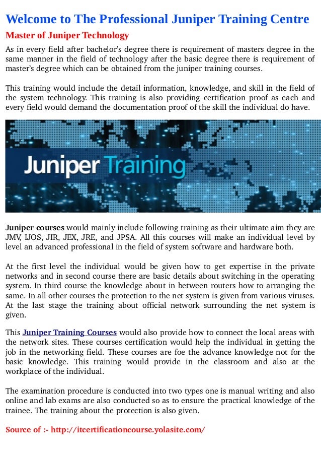 Juniper Training Courses