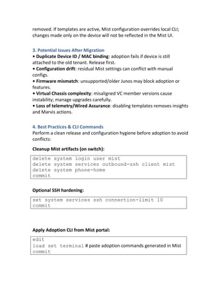 Juniper Mist Tenant Migration Adoption Guide | PDF