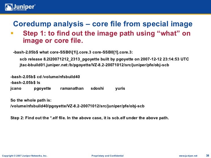 Opening core dump files Opening core dump files