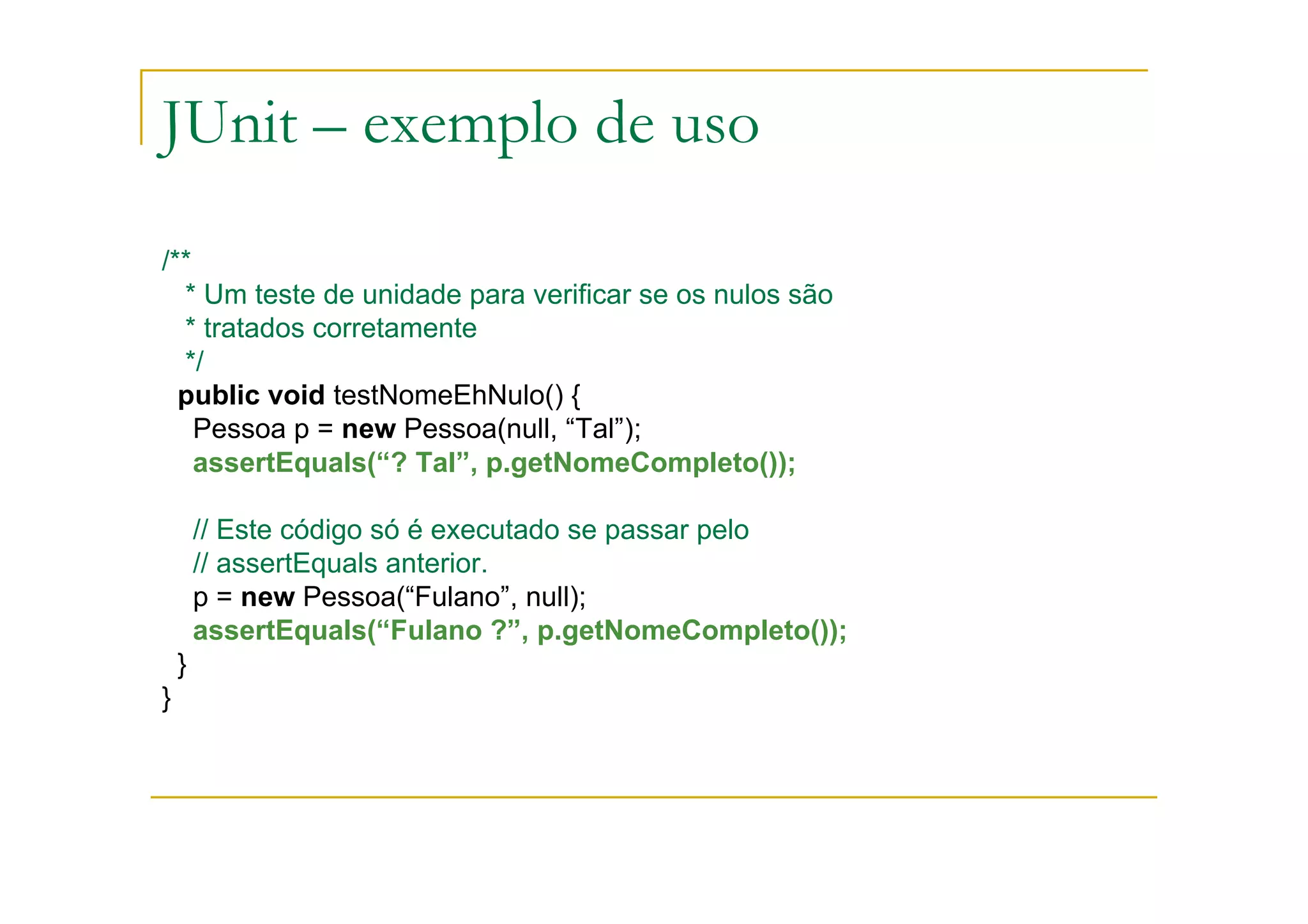 JUnit: framework de testes unitários