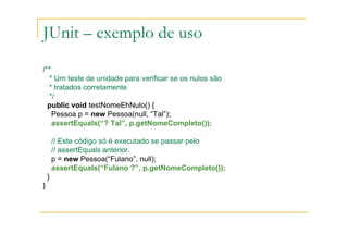 JUnit: framework de testes unitários