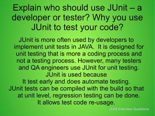 Junit Interview Questions-ppt | PPT