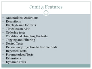 Junit Framework JUnit 5 Slides: Next generation Framework for Testing | PPTX