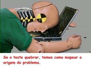pois se o teste quebrar, temos como mapear
a origem do problema.
 