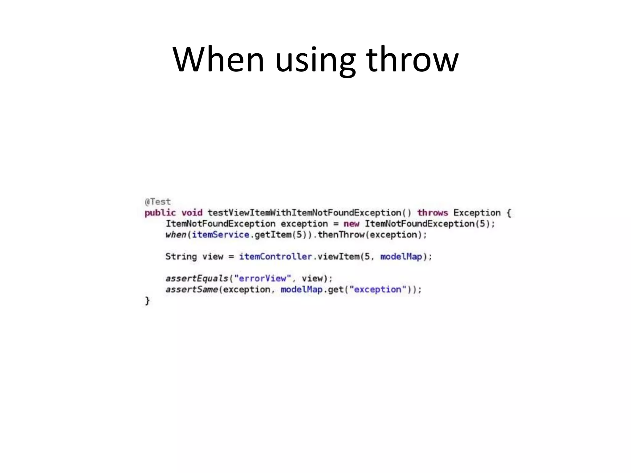 When using throw
 