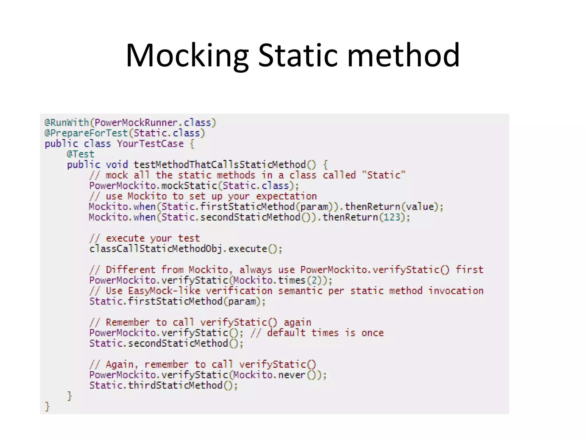 Mocking Static method
 