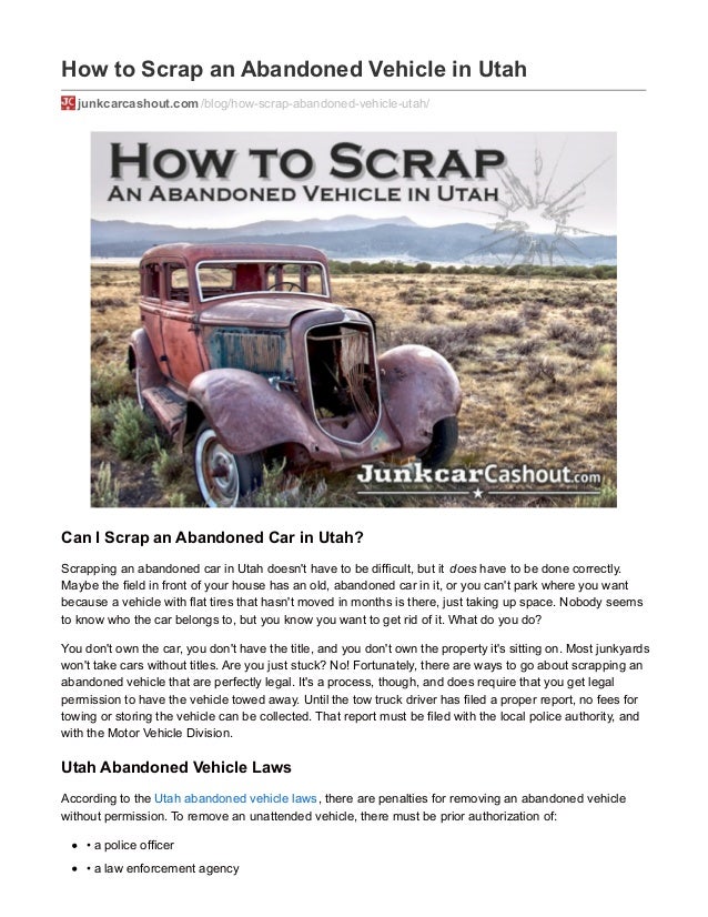 Can I Scrap an Abandoned Vehicle?