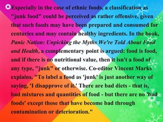 Junk food AND ITS HARMFUL EFFECTS | PPTX