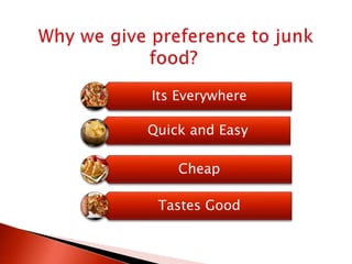 Its Everywhere
Quick and Easy
Cheap
Tastes Good
 