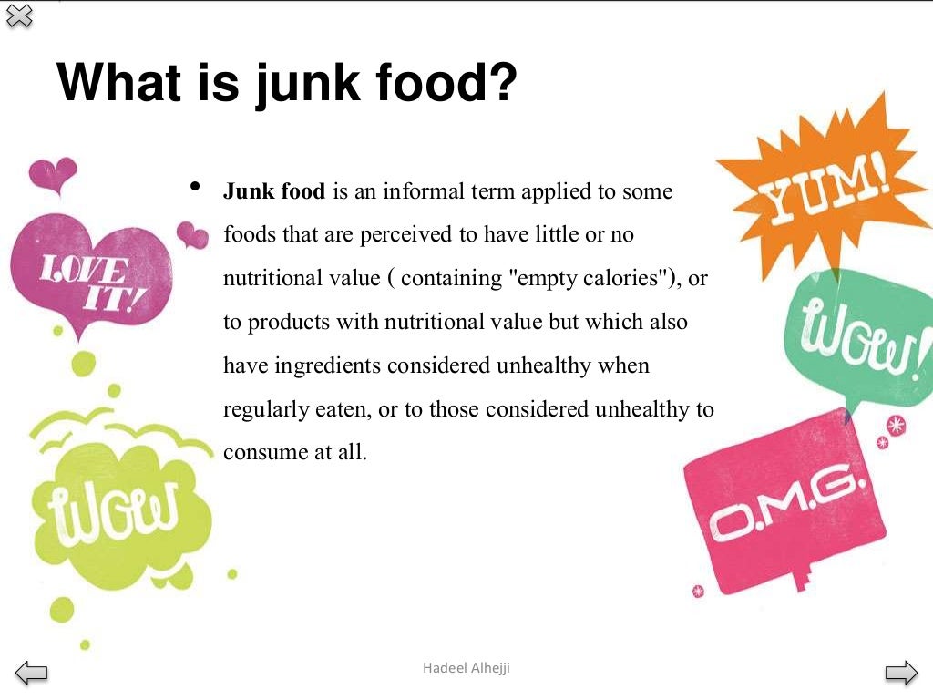 Junk food vs healthy food
