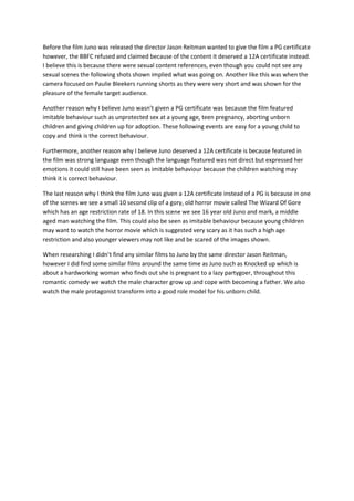 Juno Essay