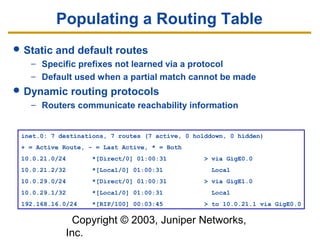 Junos routing overview from Juniper | PPT