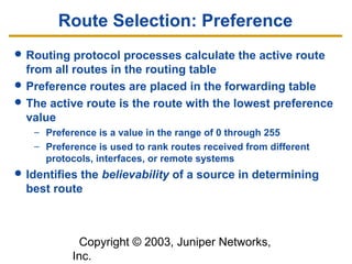 Junos routing overview from Juniper | PPT | Computer Networking | Computing