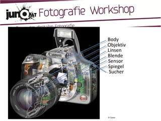 Bestandteile © Canon Body Objektiv Linsen Blende Sensor Spiegel Sucher 