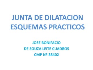 JUNTA DE DILATACION
ESQUEMAS PRACTICOS
JOSE BONIFACIO
DE SOUZA LEITE CUADROS
CMP Nº 38402
 