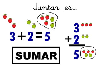 3+
Juntar es...
SUMAR
2 5
5
2
3
+
 