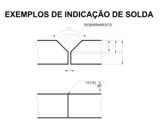 EXEMPLOS DE INDICAÇÃO DE SOLDA
 