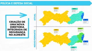 POLÍCIA E DEFESA SOCIAL
CRIAÇÃO DE
UMA NOVA
DIRETORIA
INTEGRADA DE
SEGURANÇA
NO AGRESTE ATUAL
NOVO
FORMATO
 