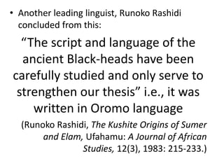 Kushite Language The Power of Afaan Oromo as a Device for Explaining Africaβs Prehistory ...