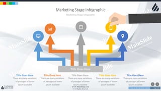 w w w . D o m a i n . c o m Page 134
www.MainSlide.com
© All Rights Reserved.
Confidential
Marketing Stage Infographic
Marketing Stage Infographic
Title Goes Here
There are many variations
of passages of lorem
ipsum available
Title Goes Here
There are many variations
of passages of lorem
ipsum available
Title Goes Here
There are many variations
of passages of lorem
ipsum available
Title Goes Here
There are many variations
of passages of lorem
ipsum available
Title Goes Here
There are many variations
of passages of lorem
ipsum available
Title Goes Here
 