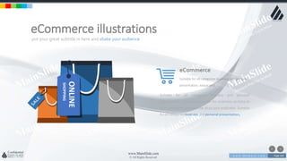 w w w . D o m a i n . c o m Page 202
www.MainSlide.com
© All Rights Reserved.
Confidential
put your great subtitle in here and shake your audience
eCommerce illustrations
eCommerce
Suitable for all categories business and personal
presentation, eaque ipsa
ONLINE
SHOPPING
Suitable for all categories business and personal
presentation, eaque ipsa quae ab illo inventore veritatis et
quasi architecto beatae vitae dicta sunt explicabo. Suitable
for all categories business and personal presentation,
 
