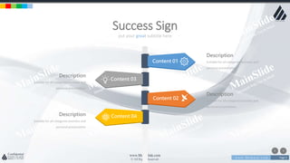 w w w . D o m a i n . c o m Page 3
www.MainSlide.com
© All Rights Reserved.
Confidential
put your great subtitle here
Success Sign
Description
Suitable for all categories business and
personal presentation
Description
Suitable for all categories business and
personal presentation
Description
Suitable for all categories business and
personal presentation
Description
Suitable for all categories business and
personal presentation
Content 01
Content 03
Content 02
Content 04
 