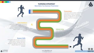 w w w . D o m a i n . c o m Page 57
www.MainSlide.com
© All Rights Reserved.
Confidential
TURNING STRATEGY
Make Better Your Business Presentation
K
Tranportation
Lorem ipsum dolor sit amet, consectetur
adipiscing elit. Curabitur elementum
posuere pretium. Quisque nibh dolor,
dignissim ac dignissim ut, luctus ac urna.
Aliquam aliquet non massa quis
tincidunt.
Urban Residence
Lorem ipsum dolor sit amet, consectetur
adipiscing elit. Curabitur elementum
posuere pretium. Quisque nibh dolor,
dignissim ac dignissim ut, luctus ac urna.
Aliquam aliquet non massa quis
tincidunt.
Safeaty Living
Lorem ipsum dolor sit amet, consectetur
adipiscing elit. Curabitur elementum
posuere pretium. Quisque nibh dolor,
dignissim ac dignissim ut, luctus ac urna.
Aliquam aliquet non massa quis
tincidunt.
Busway Traffic
Lorem ipsum dolor sit amet, consectetur
adipiscing elit. Curabitur elementum
posuere pretium. Quisque nibh dolor,
dignissim ac dignissim ut, luctus ac urna.
Aliquam aliquet non massa quis
tincidunt.
 