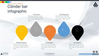 w w w . D o m a i n . c o m Page 68
www.MainSlide.com
© All Rights Reserved.
Confidential
Cilinder bar
infographic
ABOUT OUR COMPANY
Flexible Solution
Maecenas sed diam eget
risus varius blandit sit amet
non magna. Nulla vitae elit
libero.
Pics Builder
Maecenas sed diam eget
risus varius blandit sit amet
non magna. Nulla vitae elit
libero.
Top Solution
Maecenas sed diam eget
risus varius blandit sit amet
non magna. Nulla vitae elit
libero.
Fresh idea
Maecenas sed diam eget
risus varius blandit sit amet
non magna. Nulla vitae elit
libero.
Fast Response
Maecenas sed diam eget
risus varius blandit sit amet
non magna. Nulla vitae elit
libero.
 