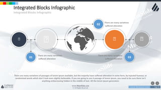 w w w . D o m a i n . c o m Page 70
www.MainSlide.com
© All Rights Reserved.
Confidential
There are many variations
suffered alteration
There are many variations
suffered alteration
There are many variations
suffered alteration
Integrated Blocks Infographic
Integrated Blocks Infographic
02
01 03
There are many variations of passages of lorem ipsum available, but the majority have suffered alteration in some form, by injected humour, or
randomized words which don't look even slightly believable. If you are going to use A passage of lorem ipsum, you need to be sure there isn't
anything embarrassing hidden in the middle of text. All the lorem ipsum generators
 